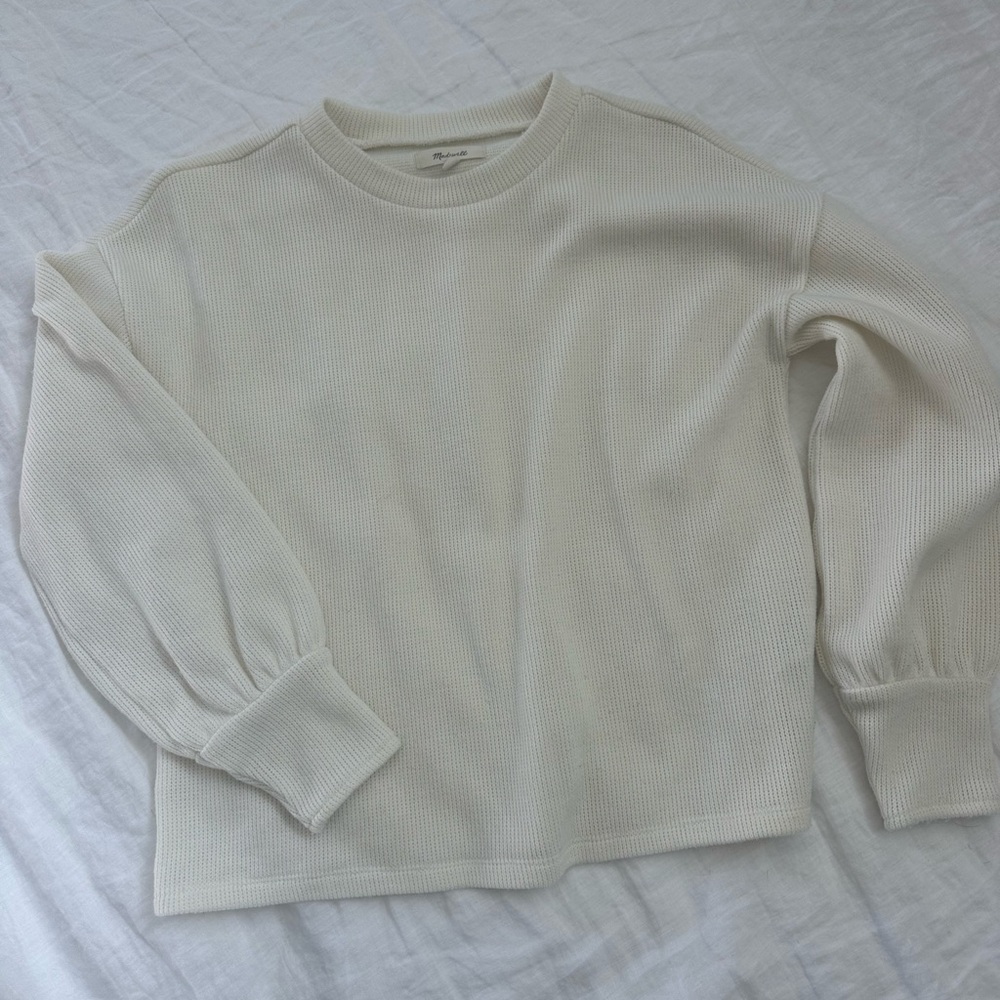Madewell Women's Off-White Crew Neck Sweater